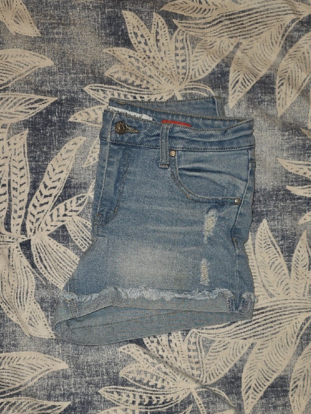 Celebrity Pink Light Wash Distressed Denim Shorts
